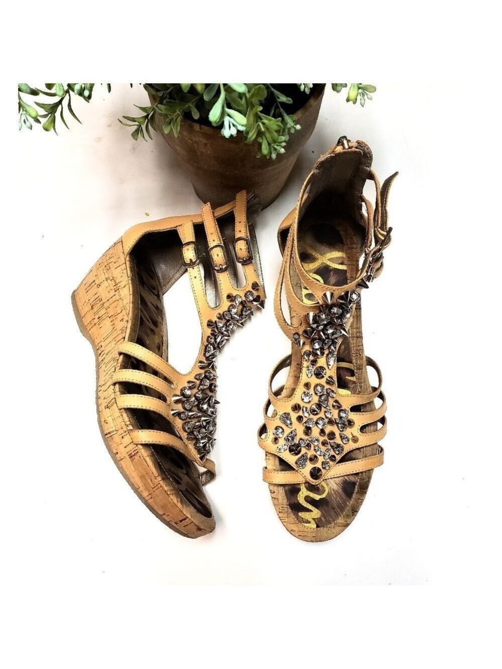 🎉Sam Edelman Studded Embellished Gladiator Wedge